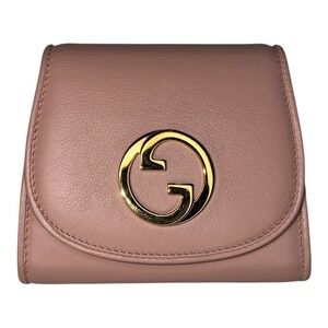 Gucci Interlocking G Pink Leather Chain Wallet Mini WOC Crossbody 525212